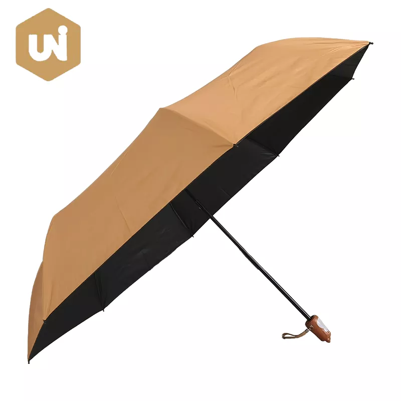 Animal Head Handle Umbrella na may Itim na Patong